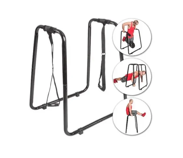Pull-Up and Dip Stand with Parallel Bars for Gym Workouts