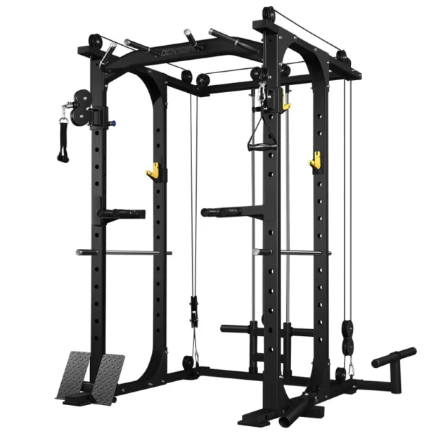 Home Professional Gym Smith Machine and Squat Rack with Cable Workout